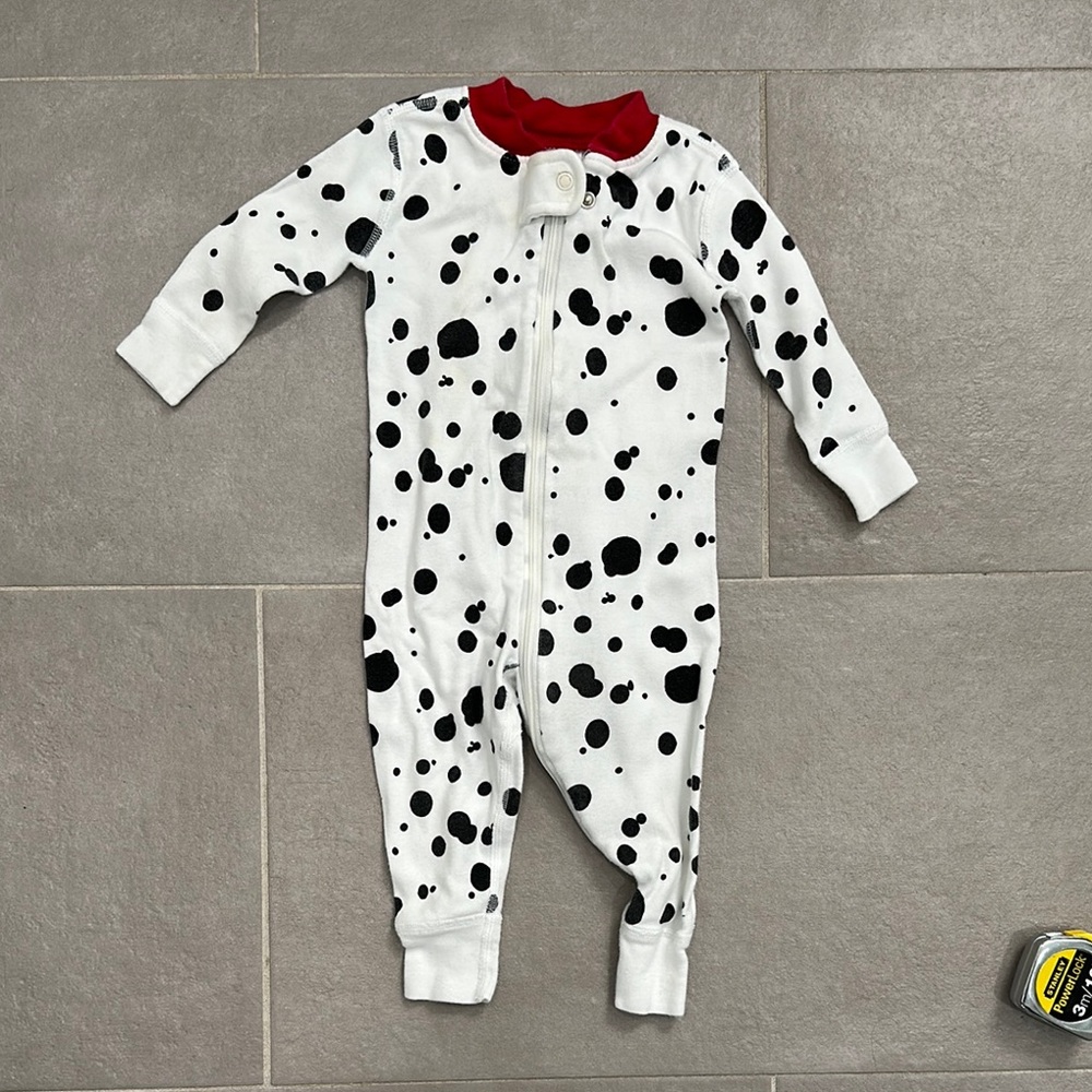 Hanna Andersson White and Black Dalmatian Print One Piece